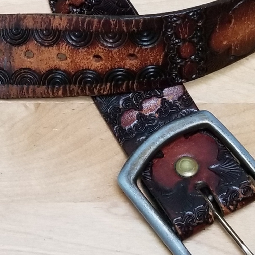 EMBOSSED LEATHER | BOHO BELT, 42" LONG